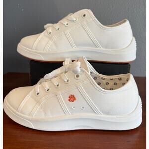 TOMMY BAHAMA Sz 9 Lorena White Sneakers Orange Logo Lace Up Women's | NWT